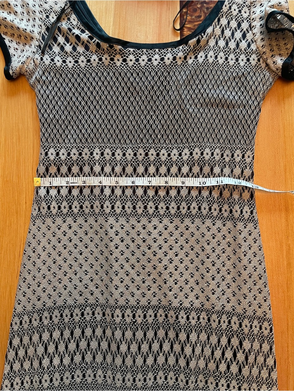 Vintage 1990’s Maurice’s black and cream crochet overlay mid dress - Picture 10 of 10